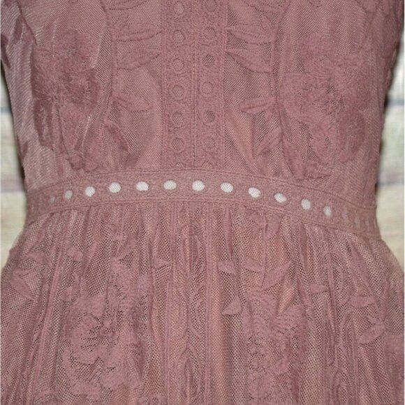Altar’d State Lace Overlay Maxi Dress Dusty Rose Size S Romantic Feminine - Picture 4 of 15
